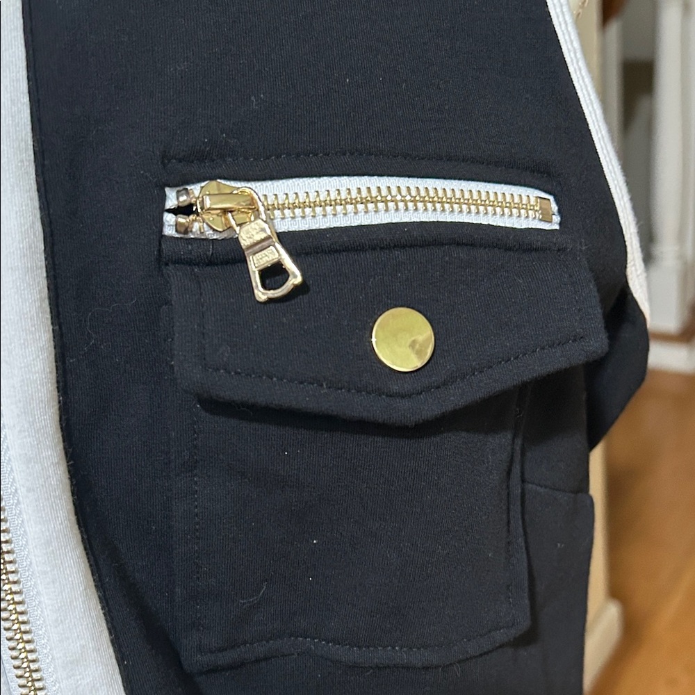 Boston Proper Black and White Zip-Front Tank Top - Picture 10 of 10